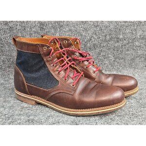 HELM Boots Men's Lace-up Leather Brown MADE IN USA Size 9.5D Vibram